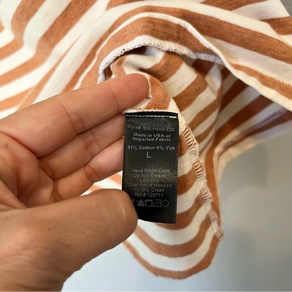 Jenni Kayne Canyon Stripe Cotton Yak Blend Short Sleeve Tee size large - Picture 6 of 7